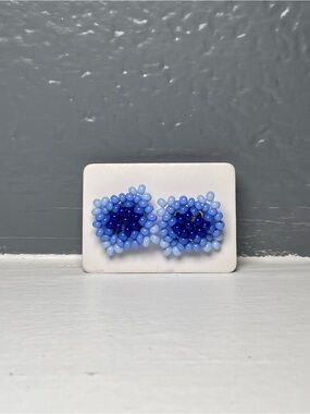 Huichol Beaded Square Stud Earrings
